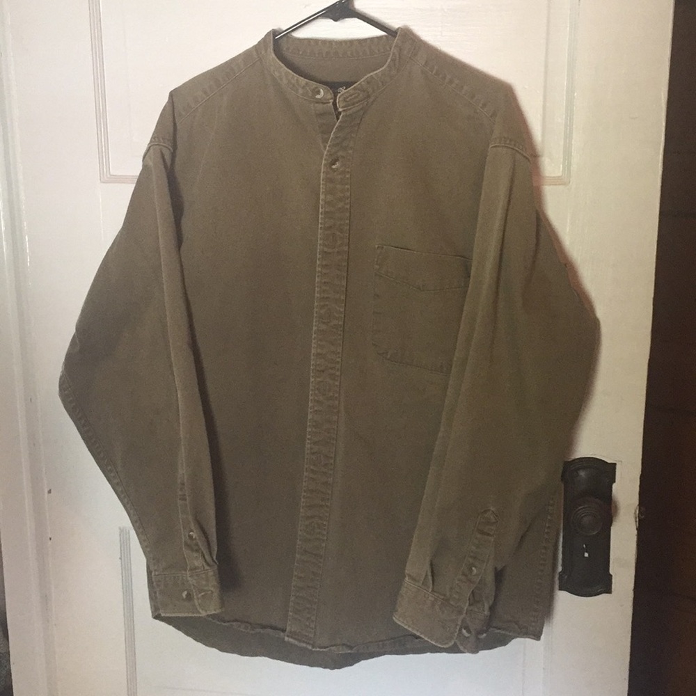 Eddie Bauer Khaki Denim Work-shirt Men’s Large
